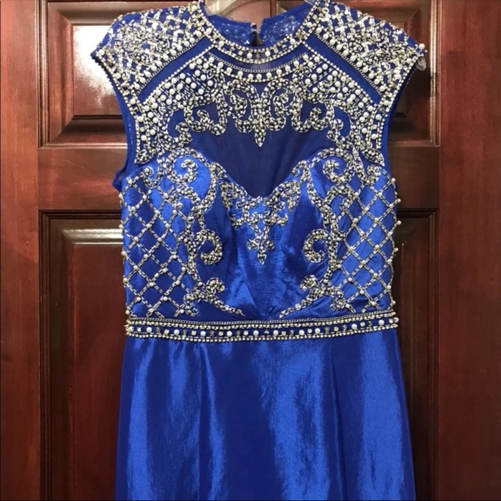 Royal Blue Beaded Dress